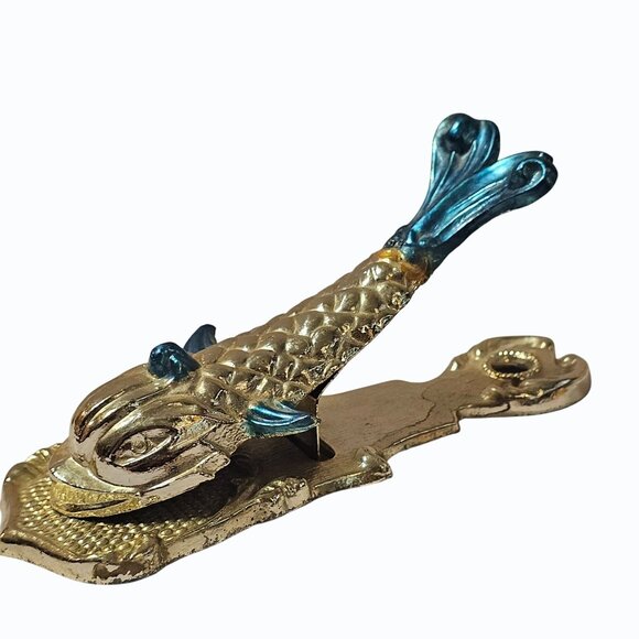 Vintage Metal Koi Fish Clip Memo Holder/Wall Hanging Decorative Desk Accessory - Picture 5 of 11